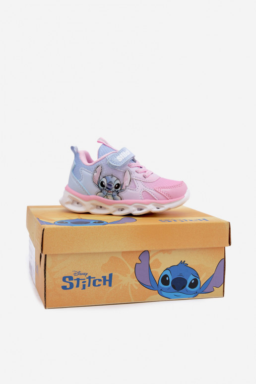 Detské tenisky Stitch s trblietavou podrážkou 8703815 v ružovo-modrej farbe