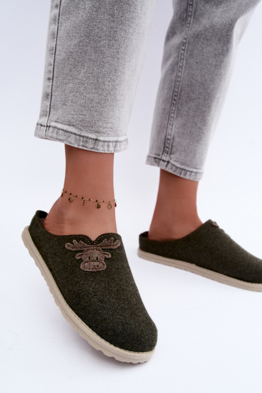Dámske šľapky so sobmi Inblu CS000049 khaki