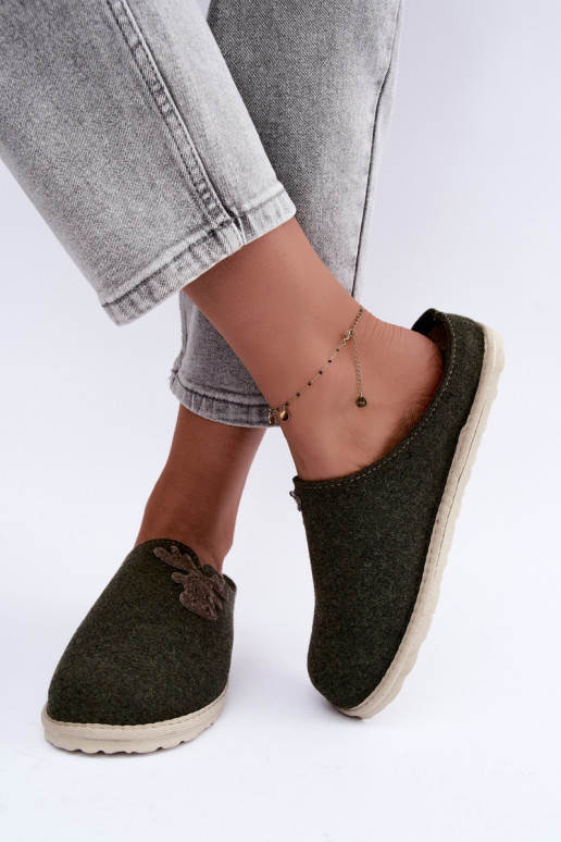 Dámske šľapky so sobmi Inblu CS000049 khaki