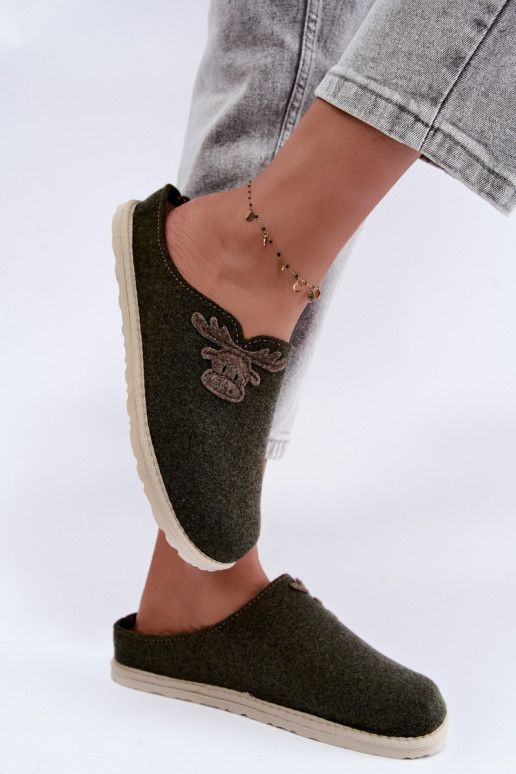 Dámske šľapky so sobmi Inblu CS000049 khaki
