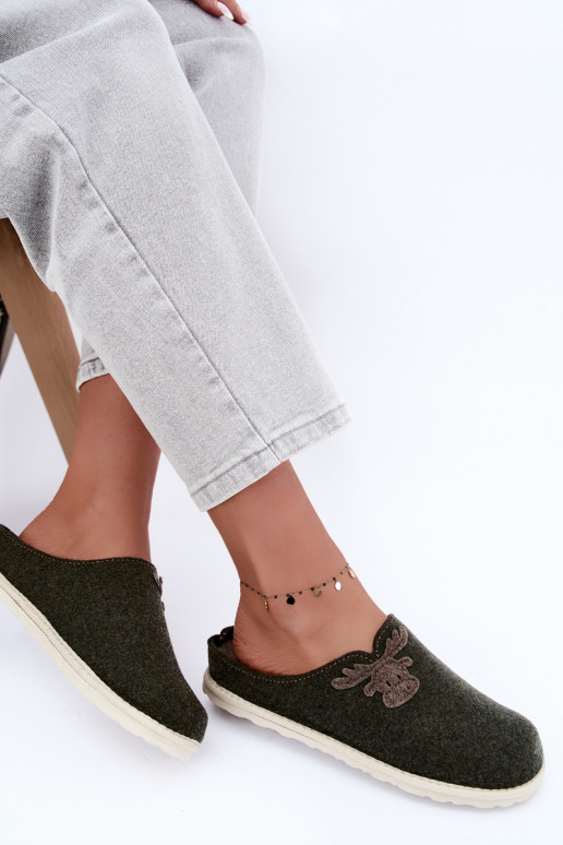 Dámske šľapky so sobmi Inblu CS000049 khaki