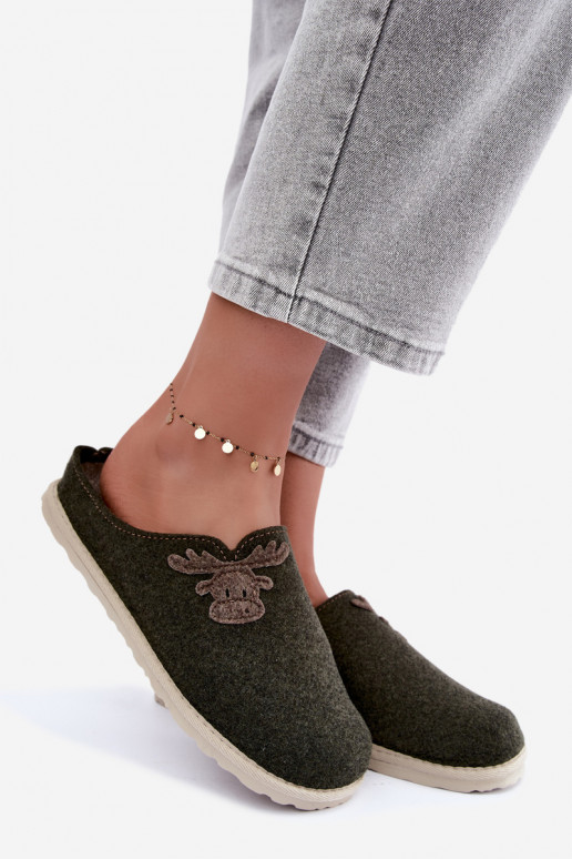 Dámske šľapky so sobmi Inblu CS000049 khaki