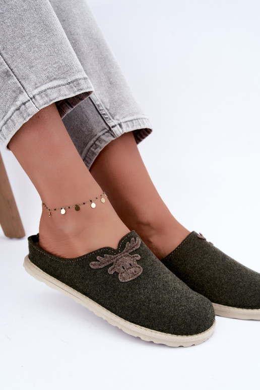 Dámske šľapky so sobmi Inblu CS000049 khaki