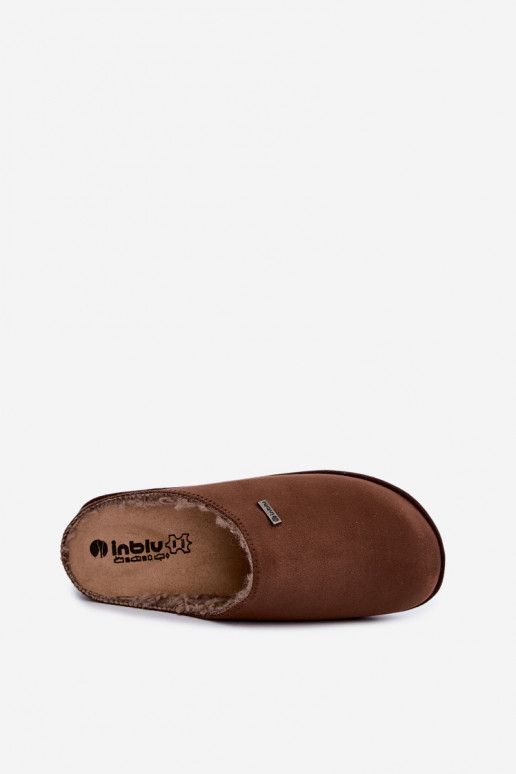 Dámske domáce šľapky Inblu CS000034 tmavohnedé