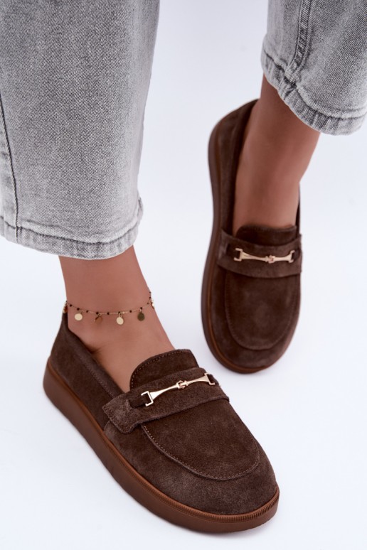mokasíny z hnedej syntetickej zamše Zazoo