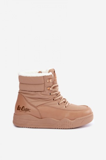šnurovacie zimné topánky Lee Cooper LCJ-44-4565 v hnedej farbe 2