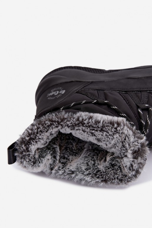 nazúvacie snehové topánky so štýlovými detailmi Lee Cooper LCJ-24-03-3063 v čiernej farbe