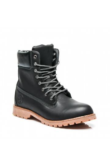 Štýlové čierne čižmy 0251B / S3-46P  - 1