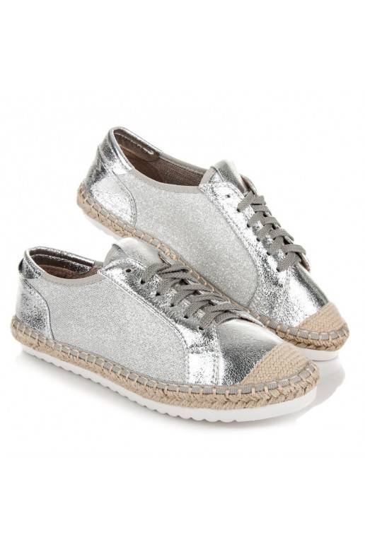 Textilné šedé a strieborné espadrilky HSYFA11S
