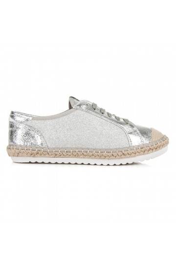 Textilné espadrilky v odtieňoch sivej a striebornej HSYFA11S  - 1 2