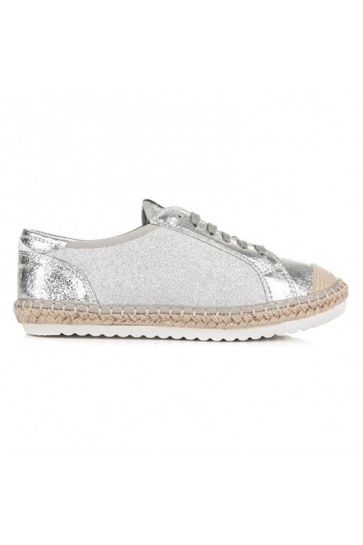 Textilné espadrilky v odtieňoch sivej a striebornej HSYFA11S  - 2 Textilné espadrilky v odtieňoch sivej a striebornej HSYFA11S  - 2