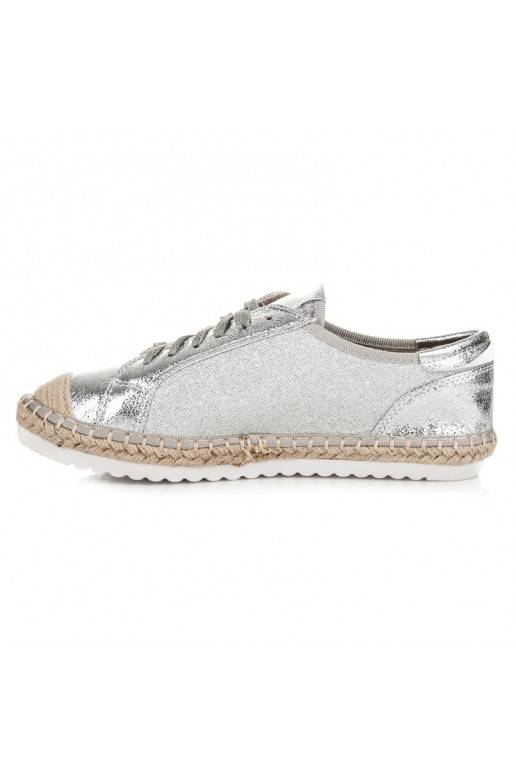 Textilné šedé a strieborné espadrilky HSYFA11S