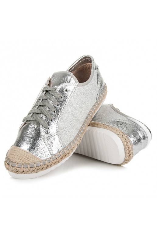 Textilné šedé a strieborné espadrilky HSYFA11S