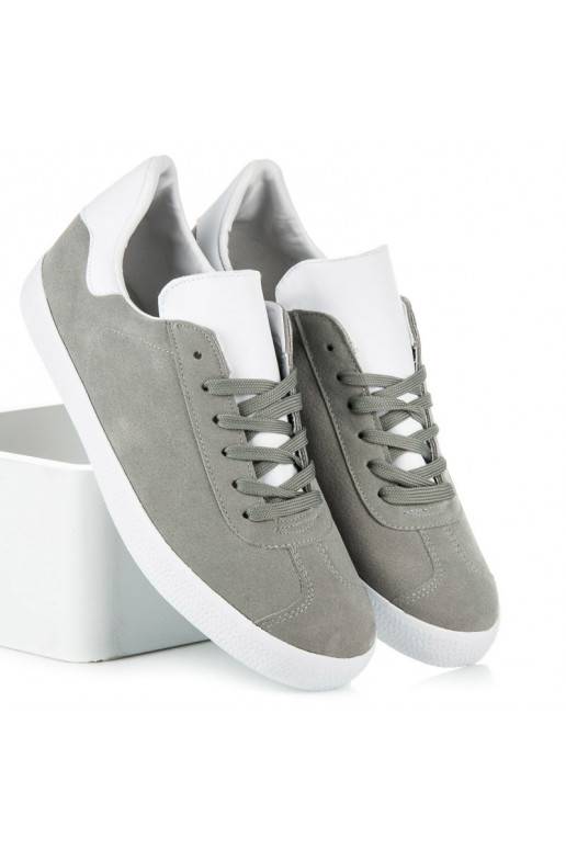 Pánska obuv na voľný čas v šedej a bielej farbe 85-158G  - 1 Pánska obuv na voľný čas v šedej a bielej farbe 85-158G  - 1