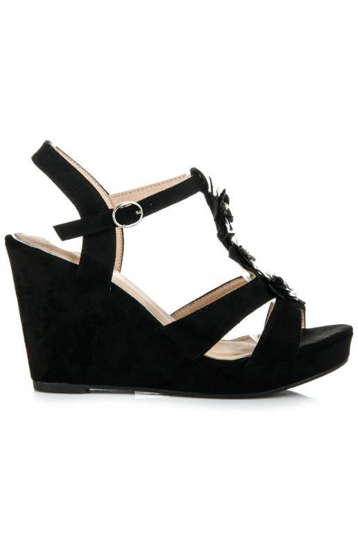 Štýlové čierne sandále na platforme B501B  - 2