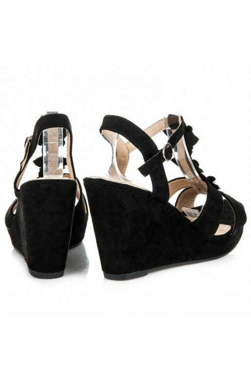 Štýlové čierne sandále na platforme B501B  - 3