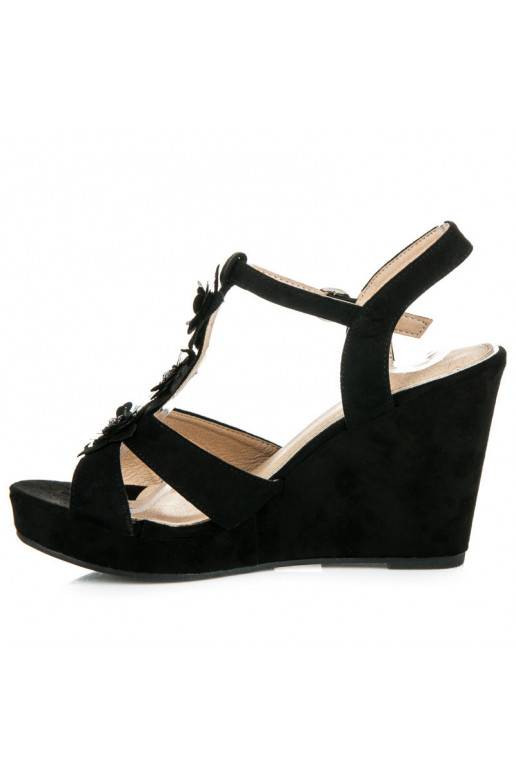 Štýlové čierne sandále na platforme B501B  - 4