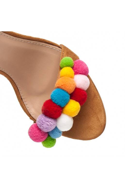 Hnedé sandále Sergio Todzi s farebnými detailmi L977C  - 2