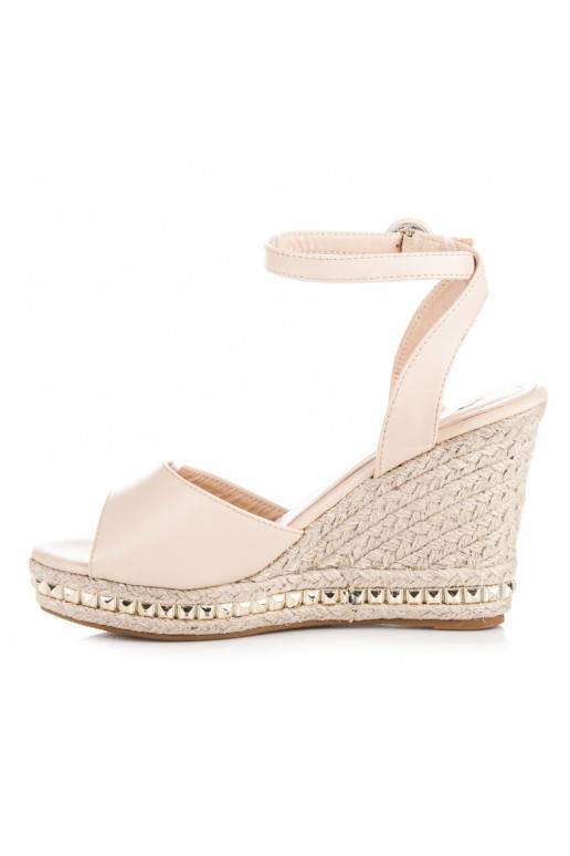 Béžové sandále na platforme VICES s nitmi 2084-14BE  - 5