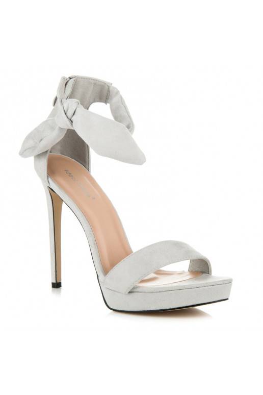 Semišové sivé sandále na vysokom opätku so zaväzovacím zapínaním AF-8675G  - 6 Semišové sivé sandále na vysokom opätku so zaväzovacím zapínaním AF-8675G  - 6