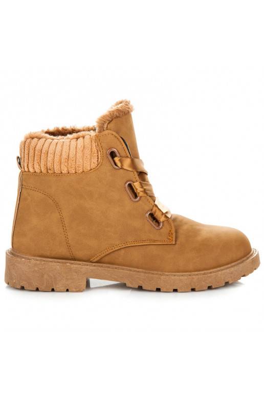 Hnedé čižmy so saténovými čižmami  - 4