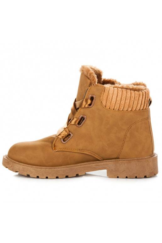 Hnedé čižmy so saténovými čižmami  - 5