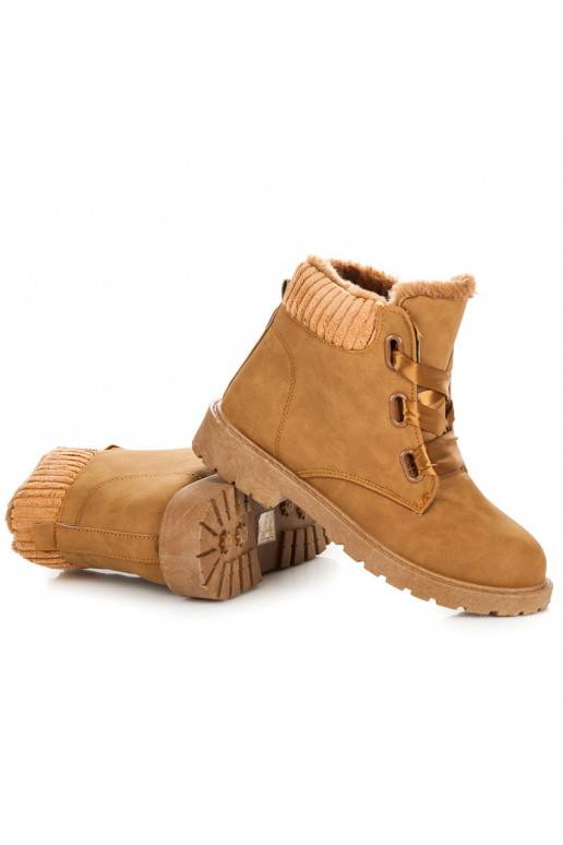 Hnedé čižmy so saténovými čižmami  - 7