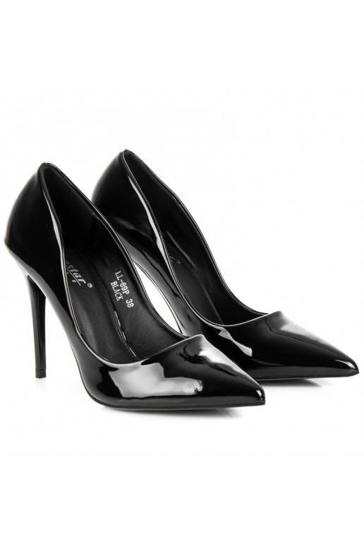 Čierne lakované topánky na vysokom opätku  - 2 Čierne lakované topánky na vysokom opätku  - 2