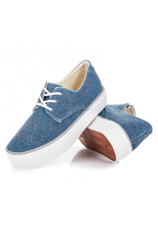 Kylie modré mohutné čižmy s nitmi K1832001JE  - 6