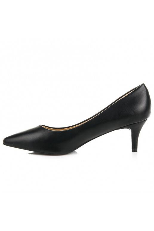 Čierne topánky s mini opätkami 123-3B  - 4 Čierne topánky s mini opätkami 123-3B  - 4