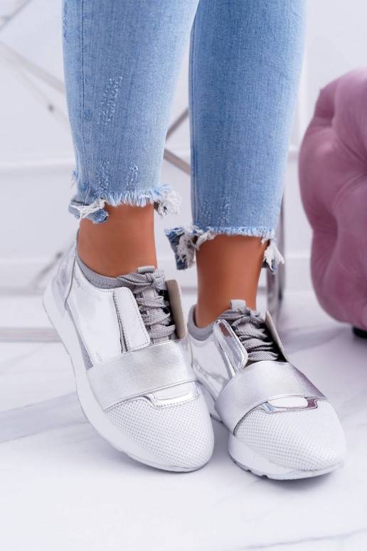 Lu Boo strieborné topánky športového štýlu Madoni BAT_980-10 SILVER LU BOO - 1 Lu Boo strieborné topánky športového štýlu Madoni BAT_980-10 SILVER LU BOO - 1