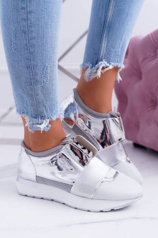 Lu Boo strieborné topánky športového štýlu Madoni BAT_980-10 SILVER LU BOO - 2 Lu Boo strieborné topánky športového štýlu Madoni BAT_980-10 SILVER LU BOO - 2