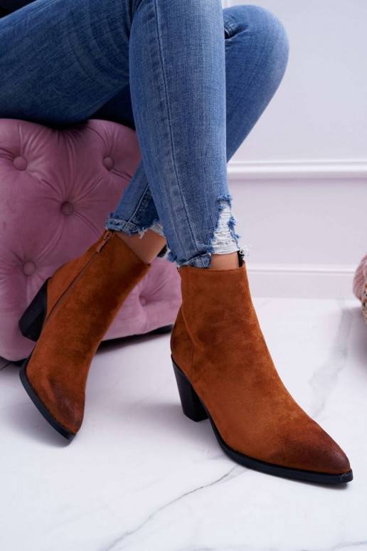 Čižmy na podpätku z hnedého semišu Niki BAT_RV9524 CAMEL Moow - 3 Čižmy na podpätku z hnedého semišu Niki BAT_RV9524 CAMEL Moow - 3