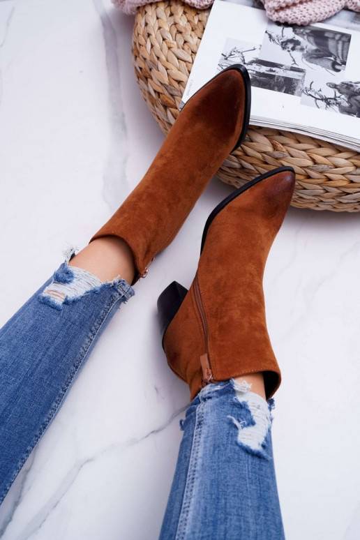 Čižmy na podpätku z hnedého semišu Niki BAT_RV9524 CAMEL Moow - 4 Čižmy na podpätku z hnedého semišu Niki BAT_RV9524 CAMEL Moow - 4