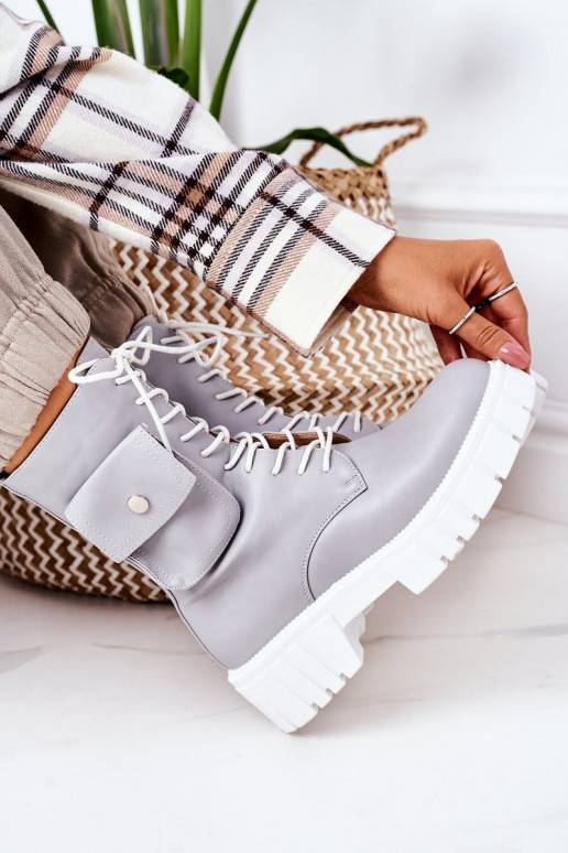 Vyhrievané čižmy s vreckom v sivej... Vyhrievané čižmy s vreckom v sivej...