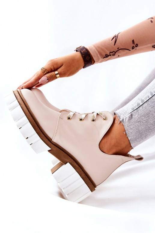 Čižmy Cut Out s ramienkami béžovej... Čižmy Cut Out s ramienkami béžovej...