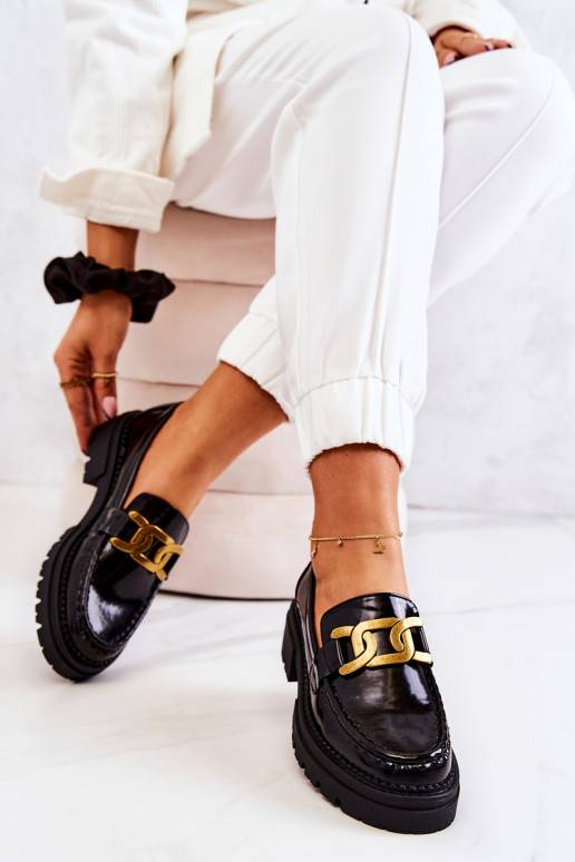 Topánky s lakovaným koženým efektom a...