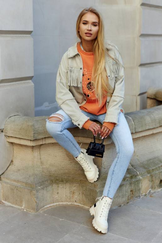 Dámske členkové čižmy vo farbe ivory... Dámske členkové čižmy vo farbe ivory...