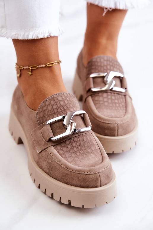 Módne semišové topánky béžovej farby...