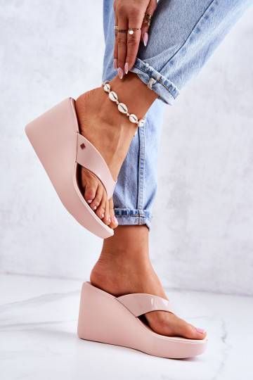 Papuče s platformou Nude 2