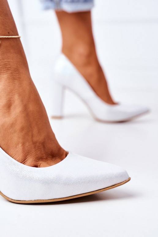 Strieborné saténové topánky