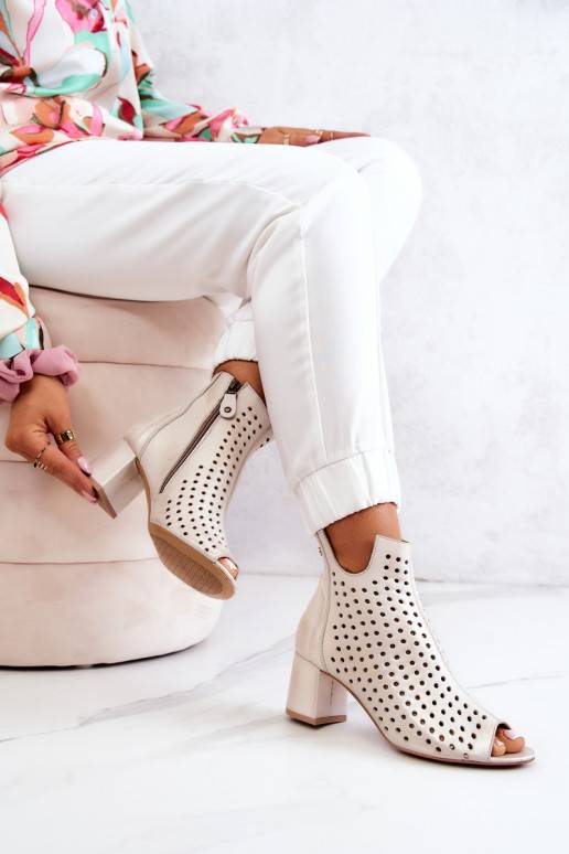 Prelamované béžové čižmy