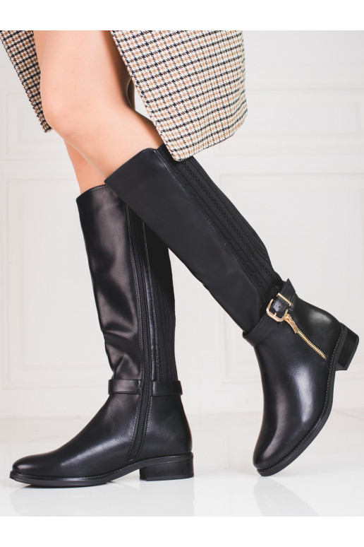 Čierne kožené topánky Shelovet