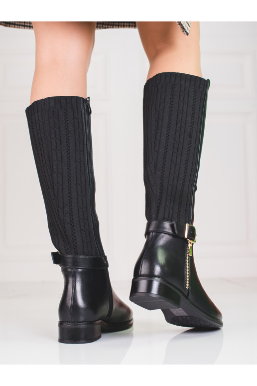 Čierne kožené topánky Shelovet