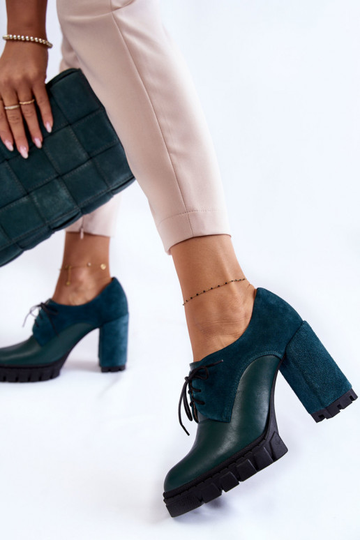 Semišové čižmy s platformou v zelenej... Semišové čižmy s platformou v zelenej...
