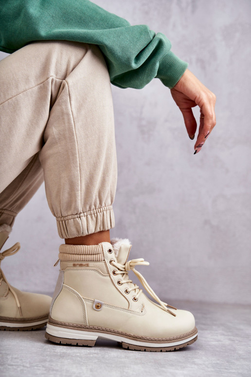 Teplé čižmy béžovej farby Liv Teplé čižmy béžovej farby Liv