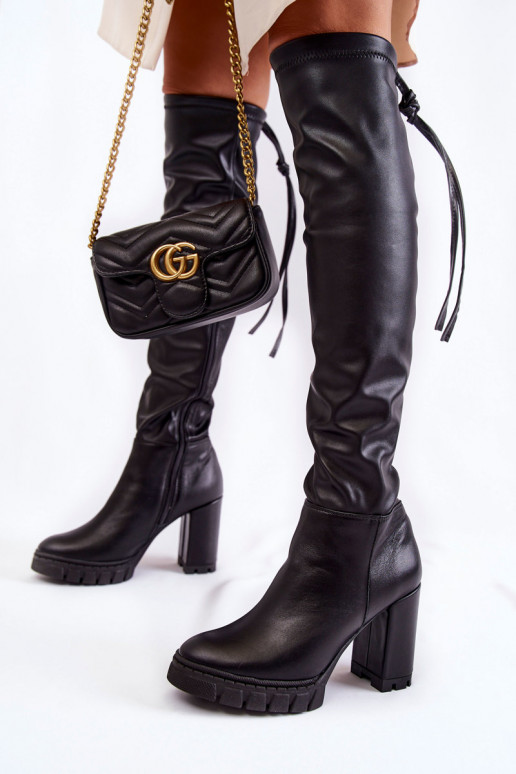 Čierne dlhé topánky s platformou Topánky Čierne dlhé topánky s platformou Topánky