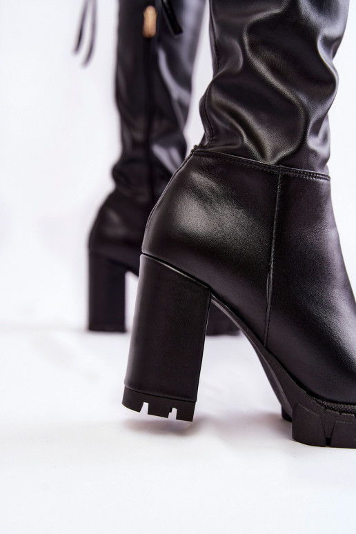 Čierne dlhé topánky s platformou Topánky Čierne dlhé topánky s platformou Topánky