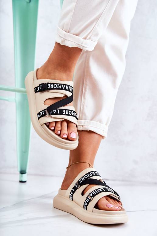 Módne papuče La.Fi béžové Menifis Módne papuče La.Fi béžové Menifis