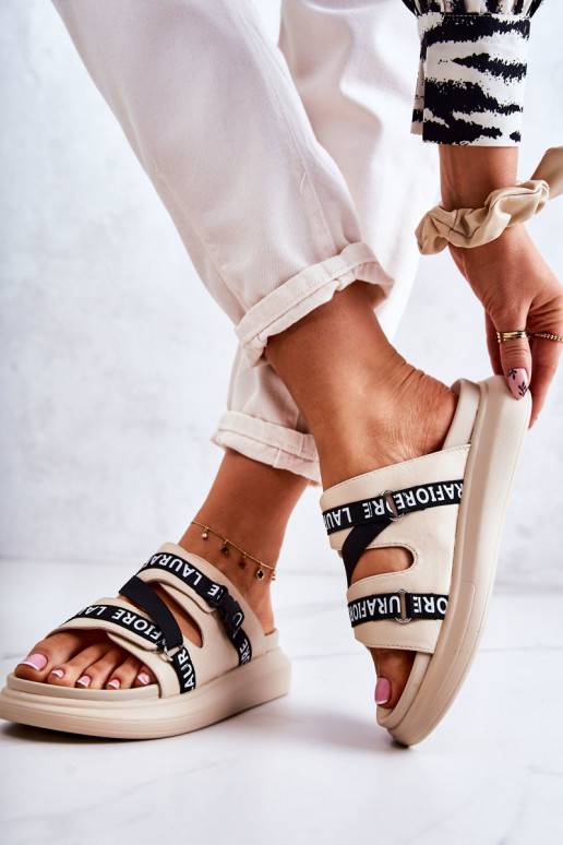 Módne papuče La.Fi béžové Menifis Módne papuče La.Fi béžové Menifis